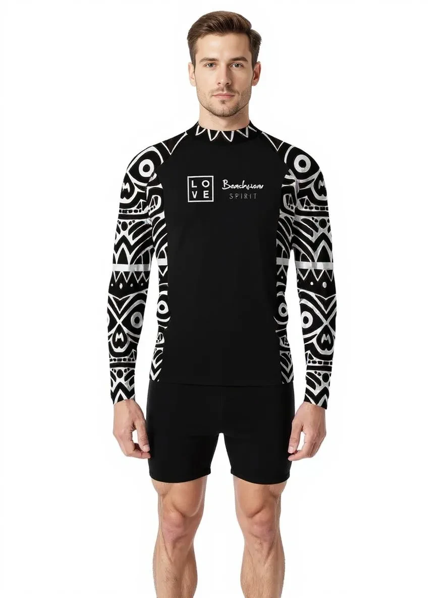 Rashguard  Maori Black-White Men – LOVE Concept Store
